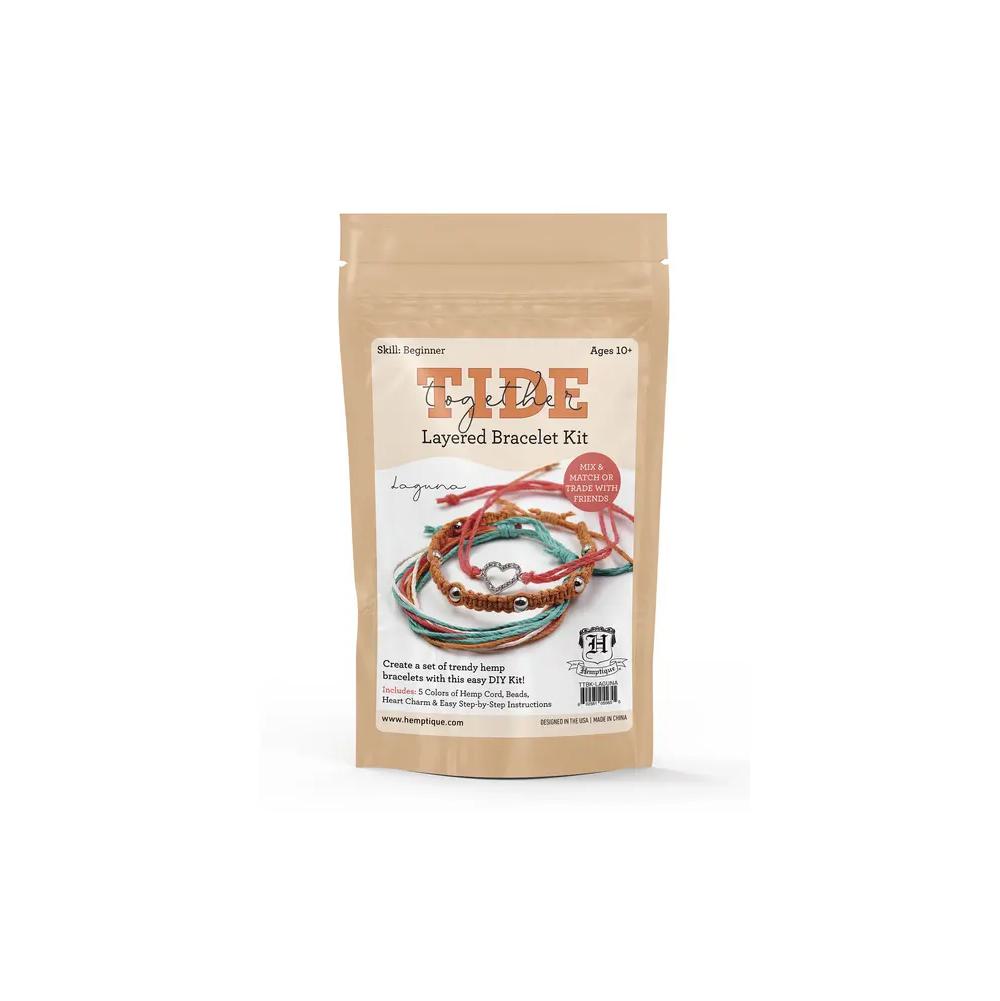 Models & Kits, Art & School, Hemptique, Tide Together, Layered, Hemp Cord, Bracelet Kit, Laguna, 956993